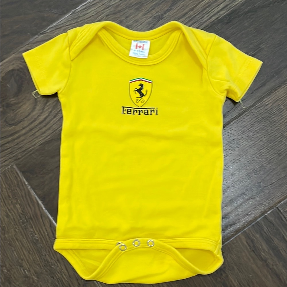 Ferrari Yellow Bodysuit Vibrant Cotton One Piece
